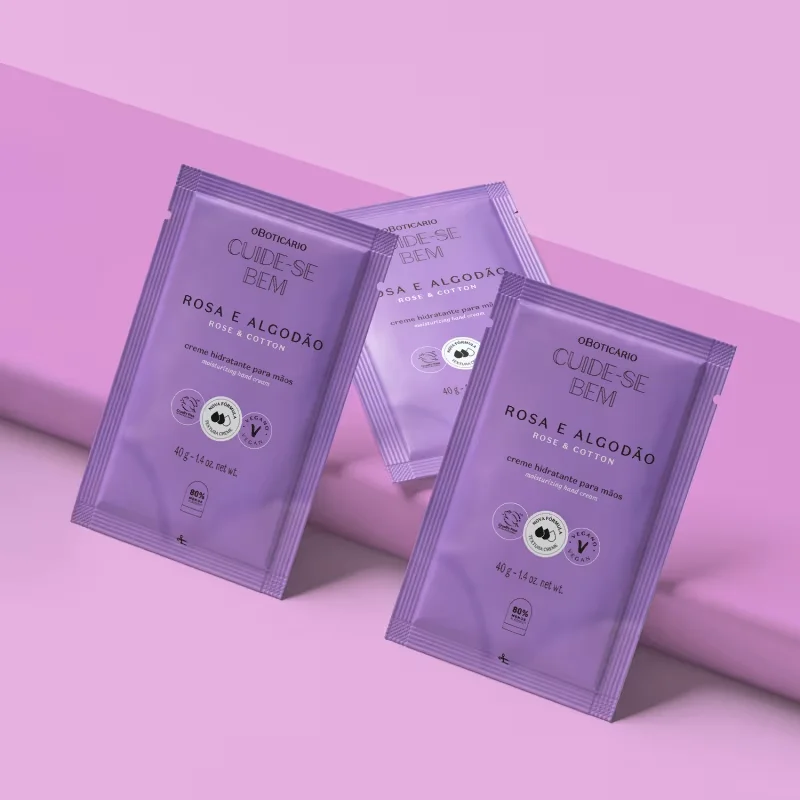 Refil Creme Hidratante para Mãos Cuide-se Bem Rosa e Algodão 40g