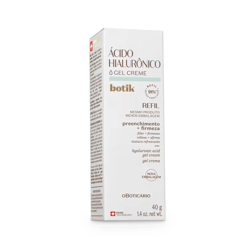 Refil Gel Creme Facial Firmador Ácido Hialurônico Botik 40g