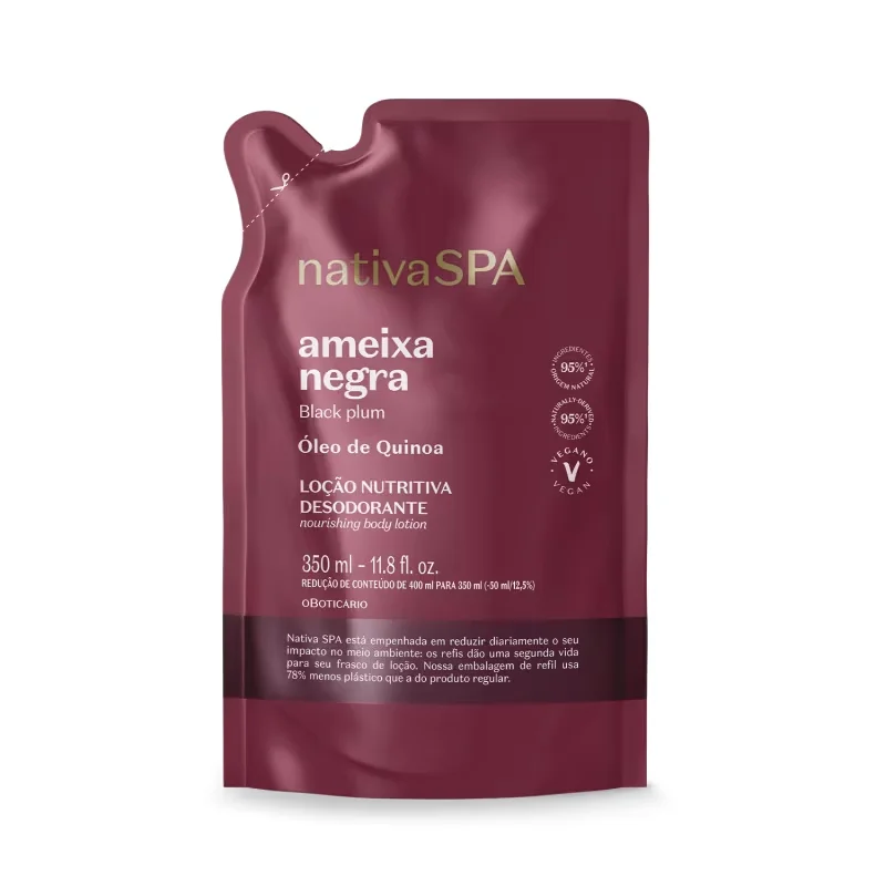 Refil Loção Desodorante Hidratante Corporal Nativa SPA Ameixa Negra 350ml