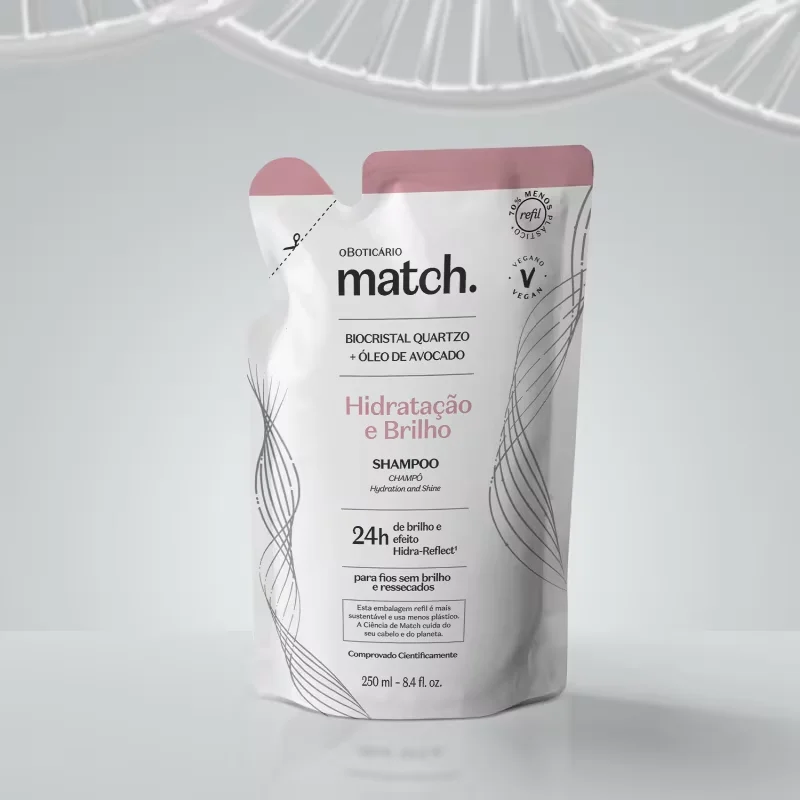 Refil Shampoo Match Hidratação e Brilho 250ml