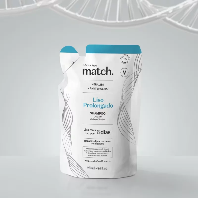 Refil Shampoo Match Liso Prolongado 250ml