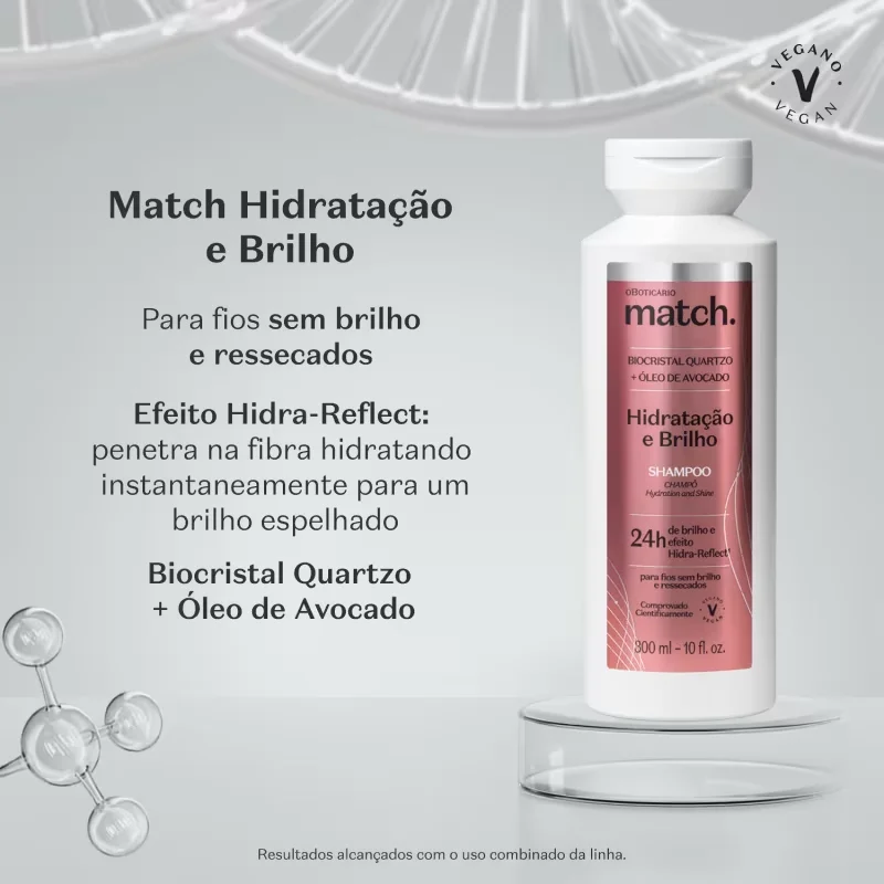 Shampoo Match Hidratação e Brilho 300ml