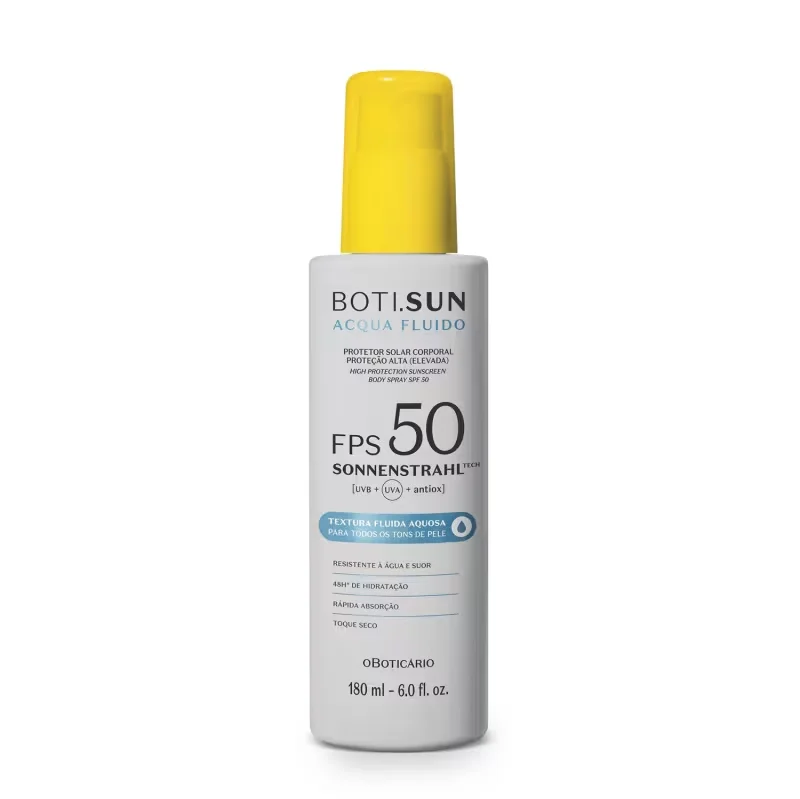 Spray Protetor Solar Corporal FPS 50 BOTI.SUN Acqua Fluido 180ml